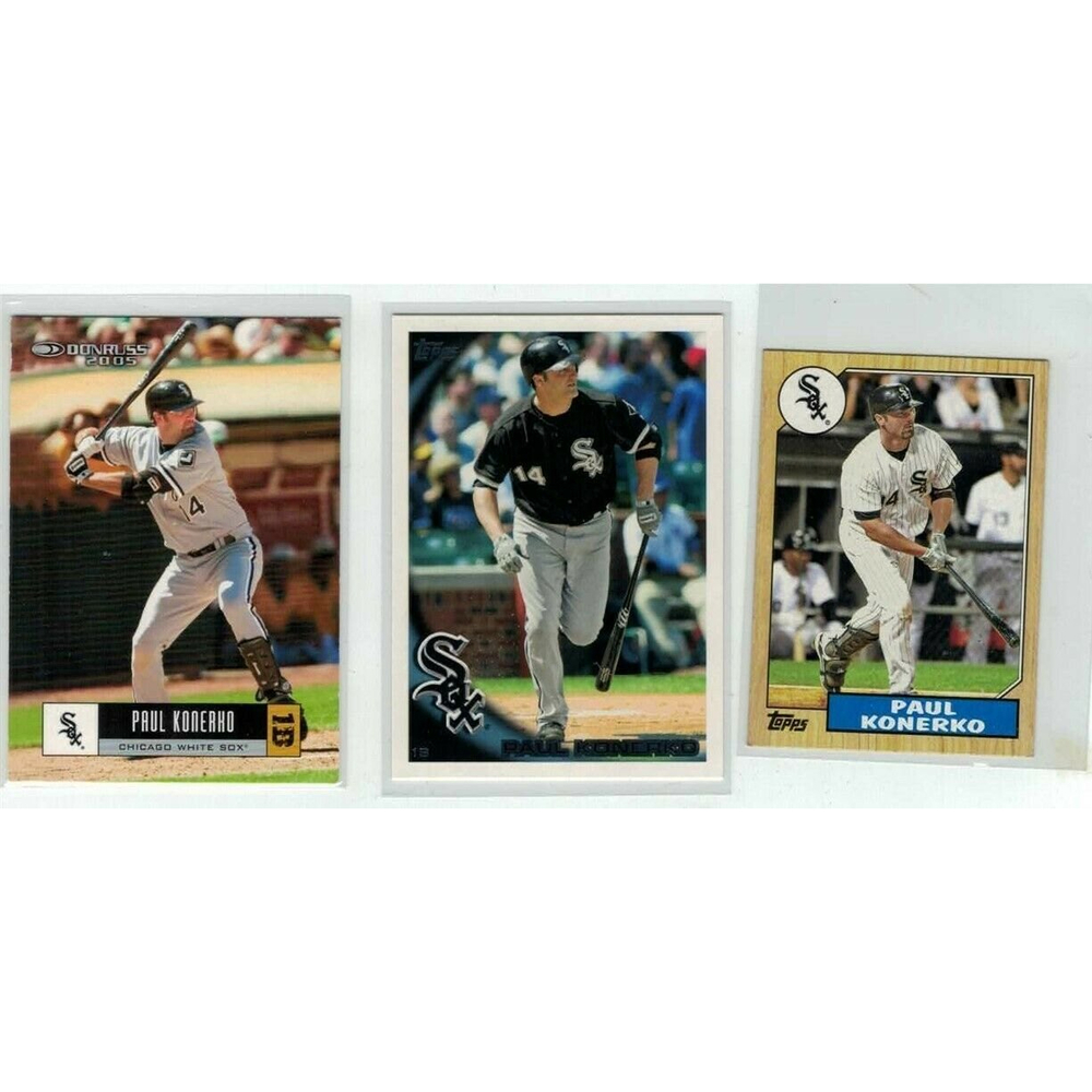 [[Set of 3 Paul Konerko Baseball Cards Chicago White Sox 2 Topps & 1 Donruss]]